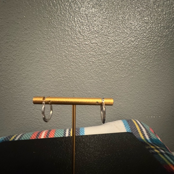 14k White Gold Hoop Earrings - Picture 6 of 10